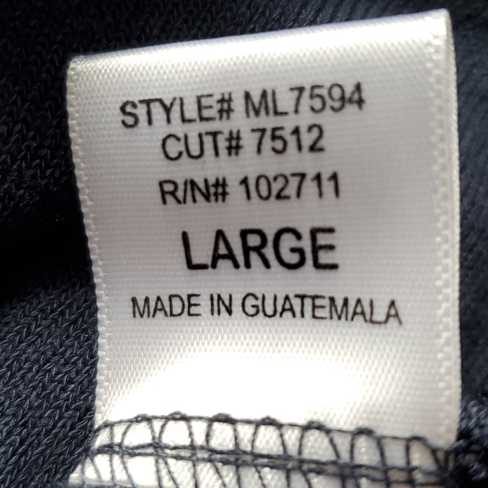 Gibson Ruffled Edge Raglan Pullover Navy. - Picture 7 of 9